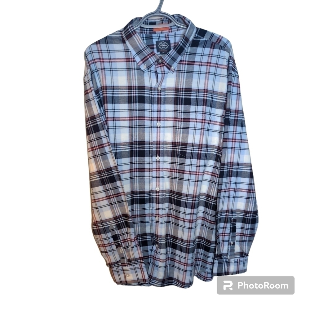 St.John's Bay Lightweight Plaid Button Down Shirt Size XXL